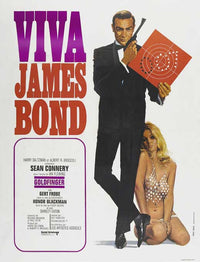 Goldfinger Movie Poster Print featuring iconic imagery from the classic film.