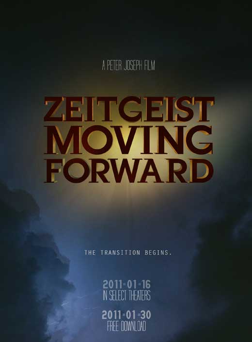 Zeitgeist: Moving Forward movie poster print showcasing thought-provoking themes.