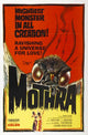 Gojira vs. Mosura Movie Poster Print showcasing a dramatic clash of iconic monsters.