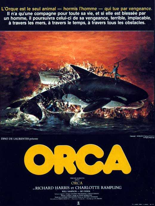 Orca Movie Poster Print showcasing a majestic orca whale.