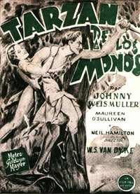 Tarzan and His Mate Movie Poster Print showcasing iconic characters in a jungle setting.