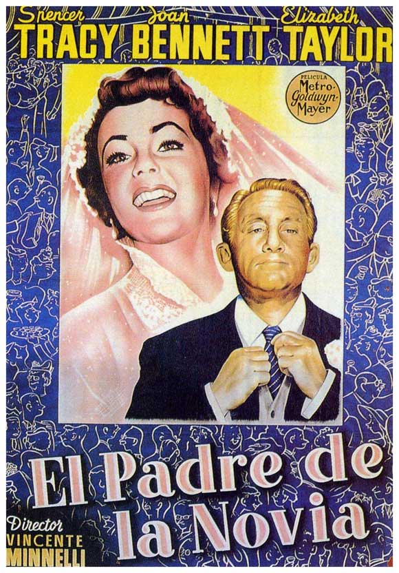 Father of the Bride Movie Poster Print showcasing a classic romantic comedy theme.