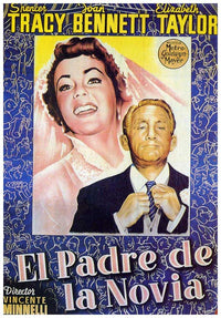 Father of the Bride Movie Poster Print showcasing a classic romantic comedy theme.