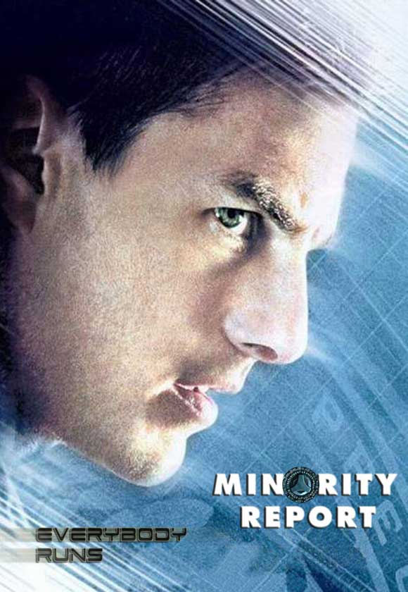 Minority Report Movie Poster Print featuring futuristic design.