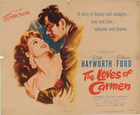 The Loves of Carmen Movie Poster Print showcasing vibrant colors and classic film imagery.