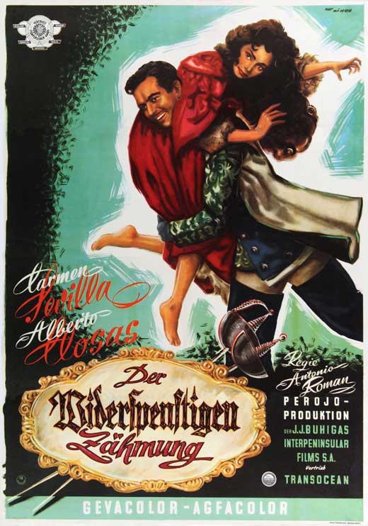 The Taming of the Shrew Movie Poster Print showcasing classic cinema art.