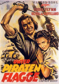 Captain Blood Movie Poster Print featuring classic film design.