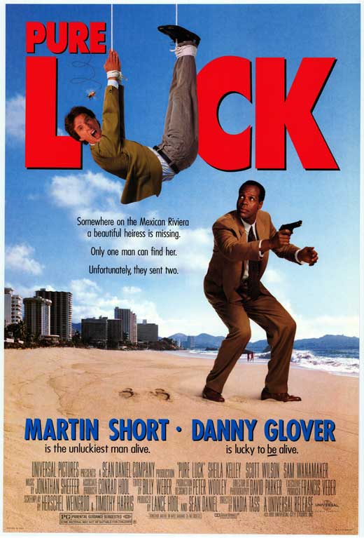 Pure Luck Movie Poster Print featuring colorful design and cinematic charm.