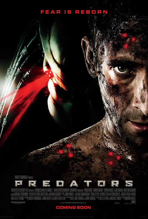 Predators Movie Poster Print showcasing intense action and iconic imagery.
