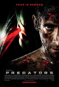 Predators Movie Poster Print showcasing intense action and iconic imagery.