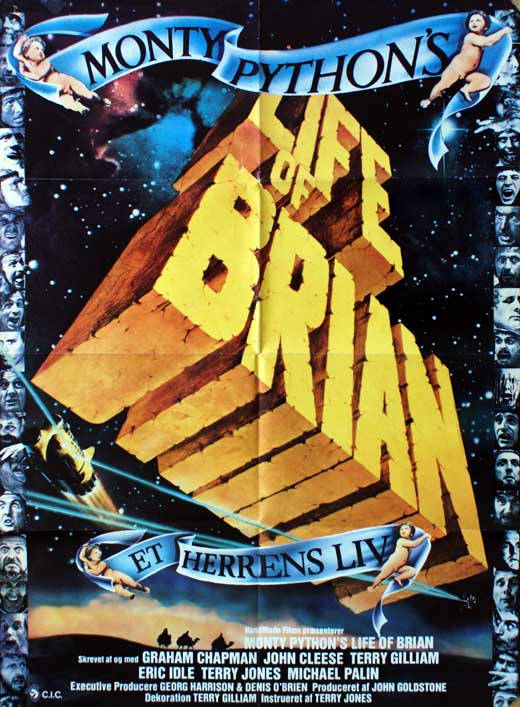 Monty Python's Life of Brian Movie Poster Print featuring iconic imagery from the film.