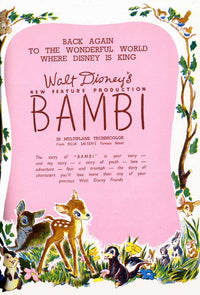 Bambi Movie Poster Print featuring classic Disney characters.