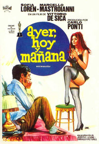 Yesterday, Today and Tomorrow Movie Poster Print showcasing classic cinema.