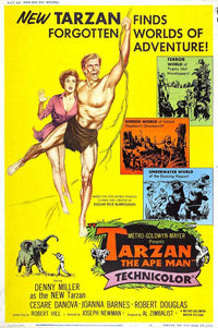 Tarzan The Ape Man Movie Poster Print featuring vibrant jungle imagery.