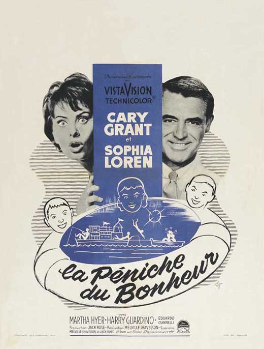 Houseboat Movie Poster Print showcasing classic cinema artwork.