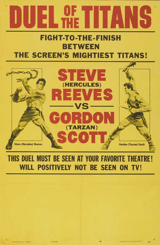 Duel of the Titans Movie Poster Print featuring epic action and drama.