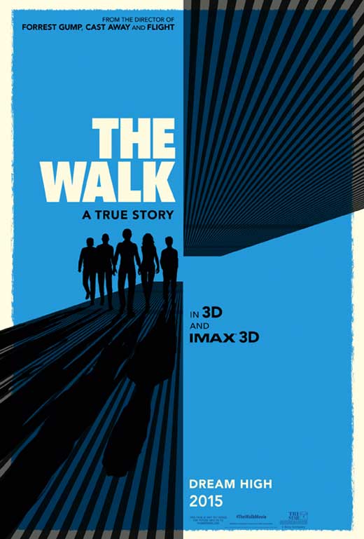 The Walk Movie Poster Print featuring a stunning high-wire act.