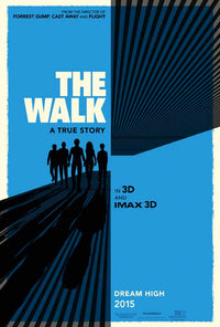 The Walk Movie Poster Print featuring a stunning high-wire act.