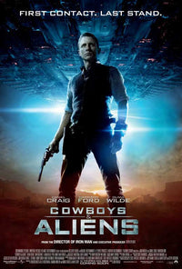 Cowboys and Aliens Movie Poster Print showcasing a thrilling Wild West and sci-fi design.