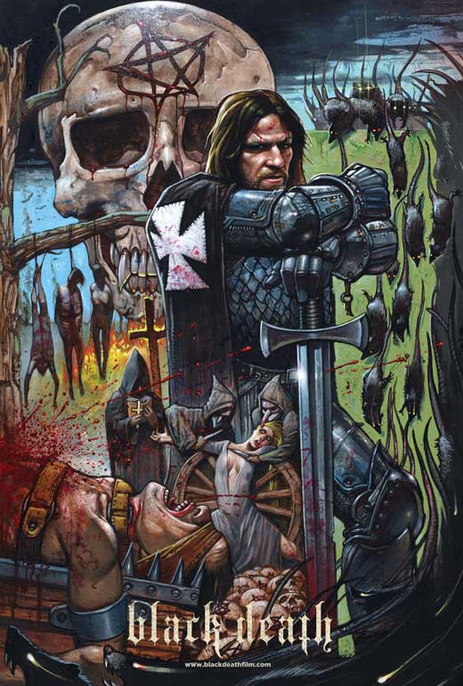 Black Death Movie Poster Print showcasing haunting medieval imagery.