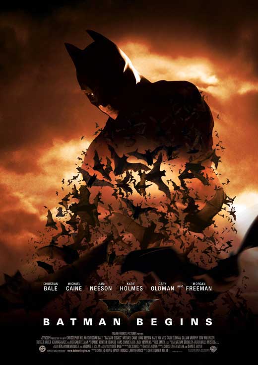 Batman Begins Movie Poster Print featuring iconic imagery from the film.