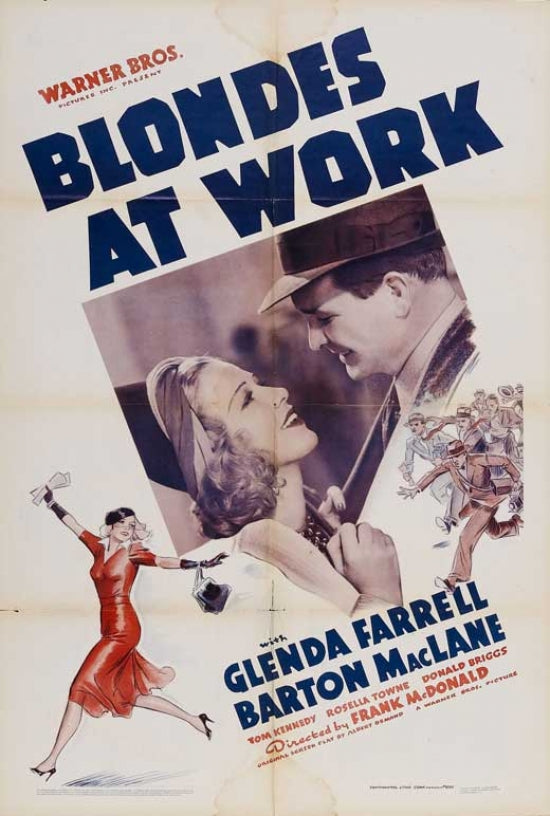 Blondes at Work Movie Poster showcasing classic comedy art.