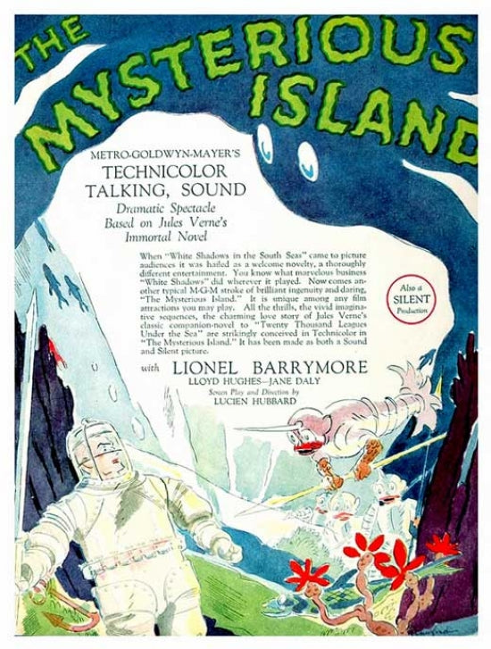 The Mysterious Island Movie Poster Print featuring adventure and exploration themes.