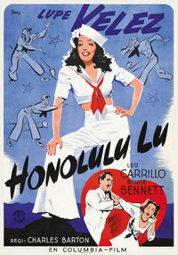 Honolulu Lu Movie Poster Print showcasing tropical scenery and vibrant colors.