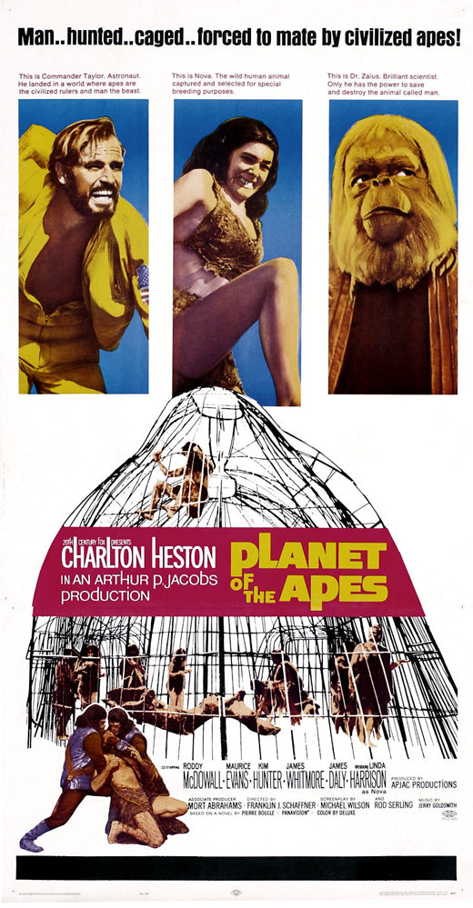 Planet of the Apes Movie Poster Print featuring iconic film imagery.