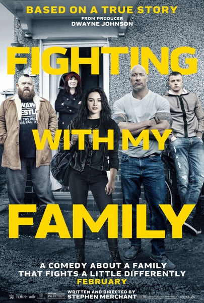 Fighting with My Family Movie Poster Print showcasing family and wrestling themes.