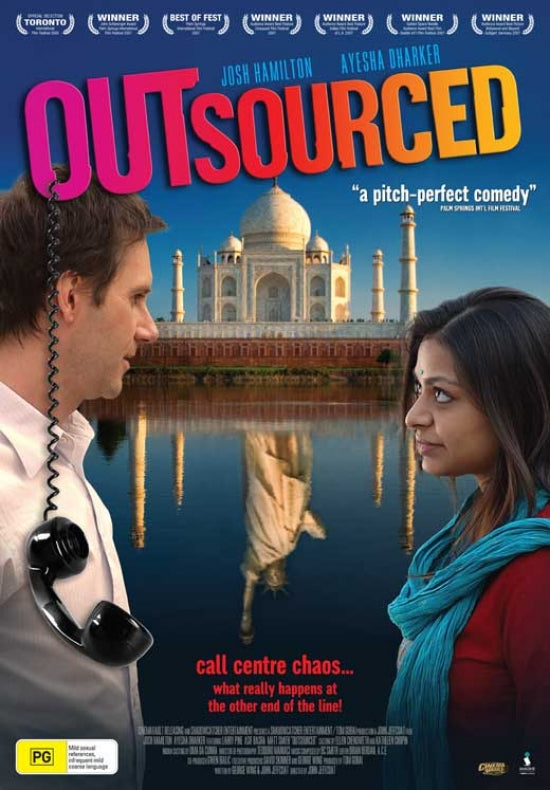 Outsourced Movie Poster Print showcasing vibrant colors and movie themes