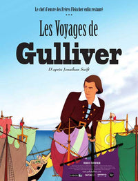 Gulliver's Travels movie poster print featuring whimsical adventure art.