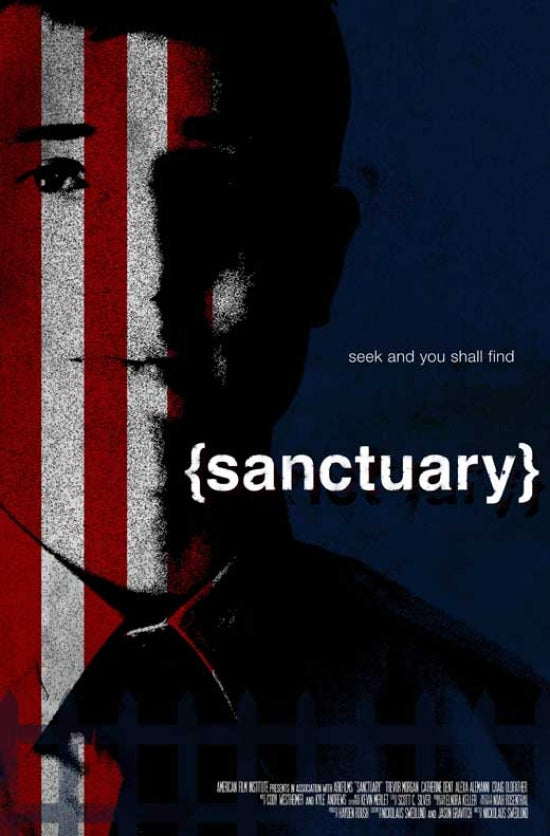 Sanctuary Movie Poster Print showcasing vibrant cinematic artwork.