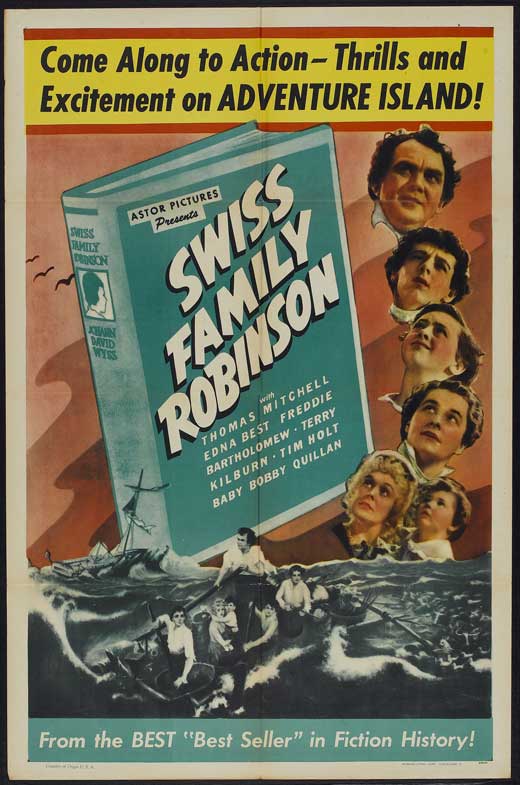 Swiss Family Robinson Movie Poster Print showcasing adventure and family spirit.