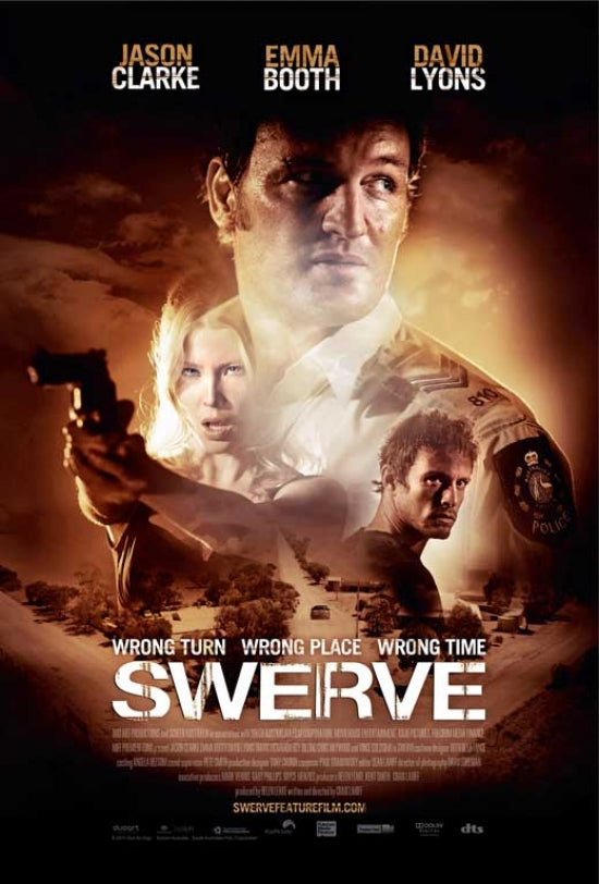 Swerve Movie Poster Print featuring dynamic imagery