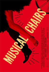 Musical Chairs Movie Poster Print featuring vibrant colors and playful design.