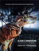 Clash of the Dinosaurs Movie Poster Print featuring prehistoric creatures in combat.
