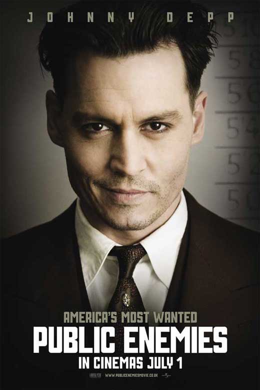 Public Enemies Movie Poster Print showcasing crime drama theme.