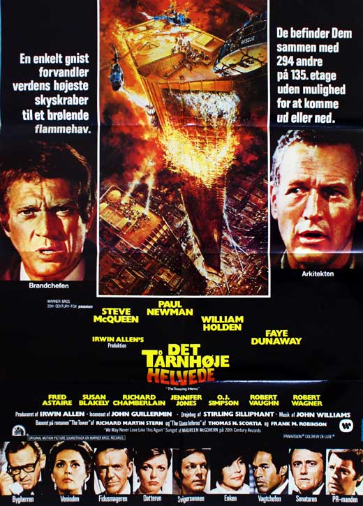The Towering Inferno Movie Poster Print featuring dramatic visuals.