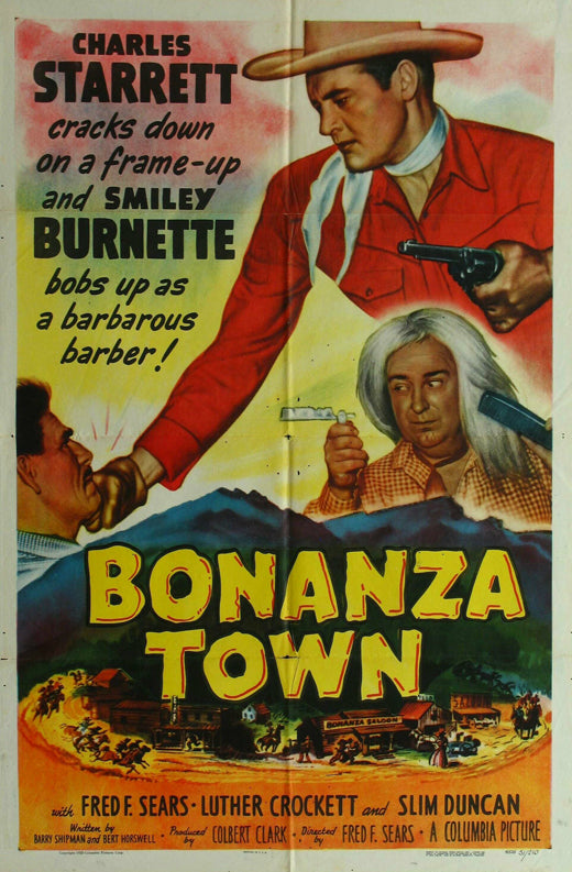Bonanza Town Movie Poster Print showcasing vintage Western art