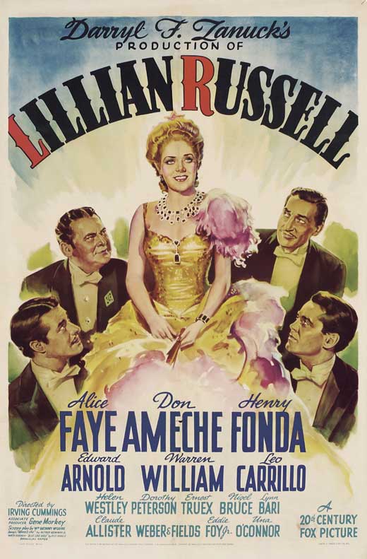 Lillian Russell Movie Poster Print showcasing classic cinema elegance.