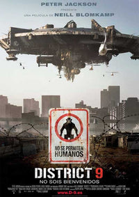 District 9 Movie Poster Print featuring dynamic imagery from the sci-fi film.