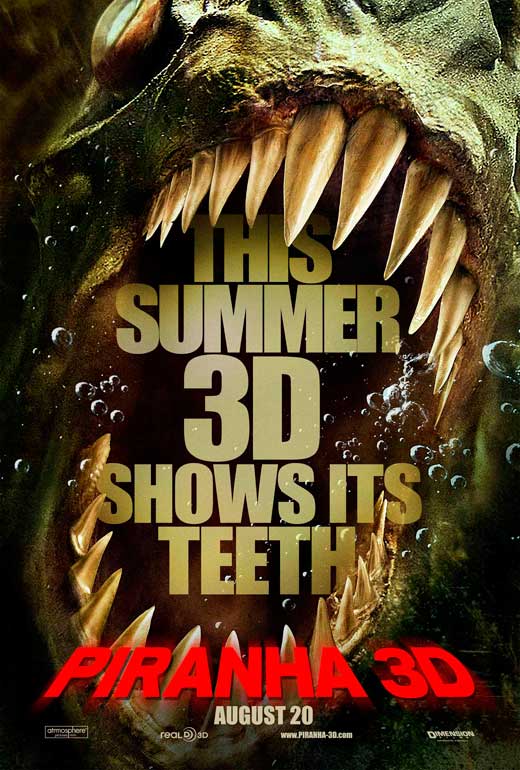 Piranha 3-D Movie Poster Print showcasing thrilling horror imagery