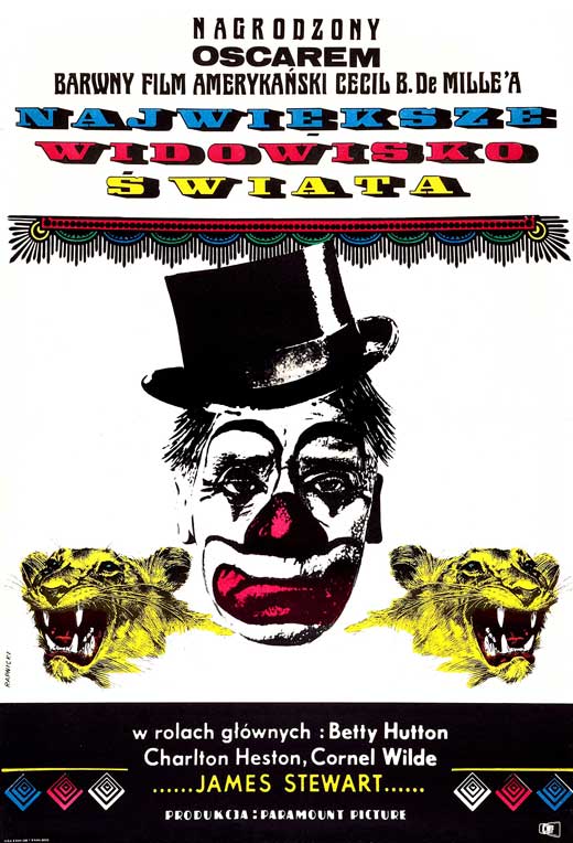 The Greatest Show on Earth Movie Poster Print featuring vibrant colors and classic circus theme.