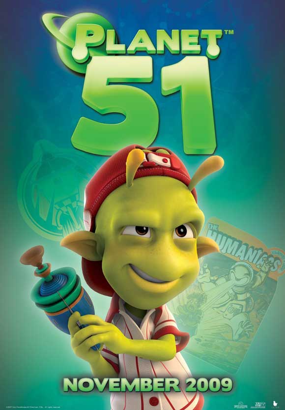 Planet 51 Movie Poster Print featuring vibrant colors and whimsical design