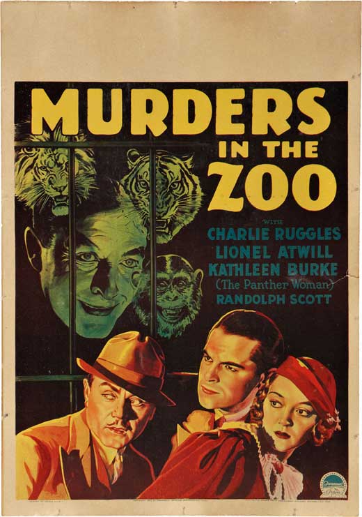 Murders in the Zoo Movie Poster Print showcasing classic cinema art.