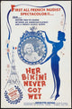 Her Bikini Never Got Wet Movie Poster Print showcasing classic film art.