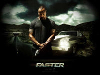 Faster Movie Poster Print featuring dynamic action imagery