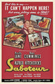 Saboteur Movie Poster Print showcasing classic film art.