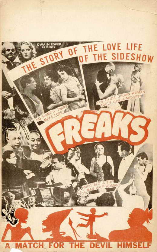 Freaks Movie Poster Print showcasing classic horror film art.